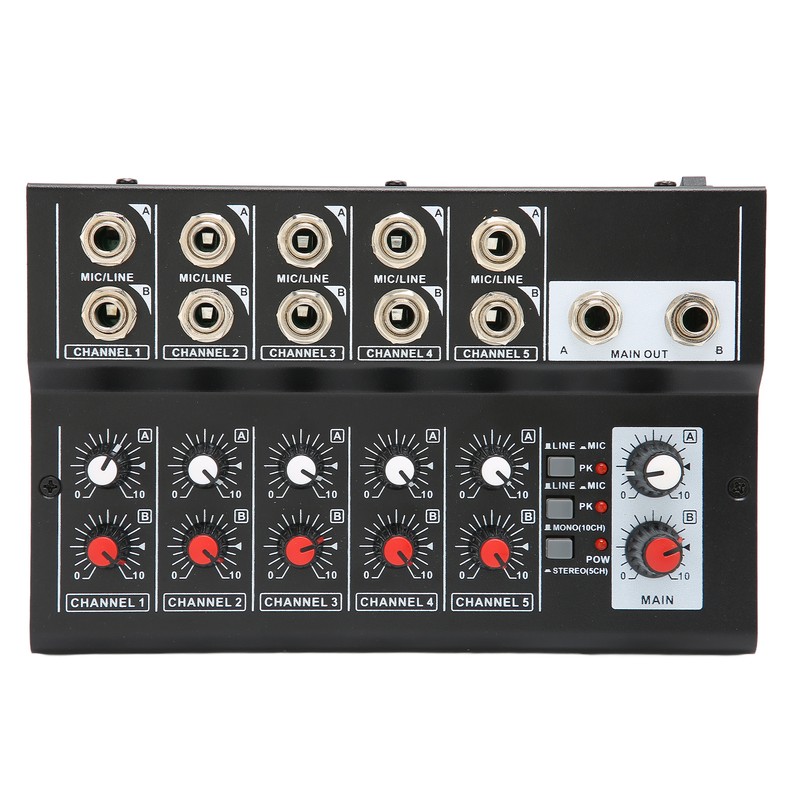 10 Channel Mixer Low Noise Stereo Line Mixer with 2