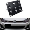 Dewhel Front Bumper Tow Hook License Plate Mount Bracket Holder