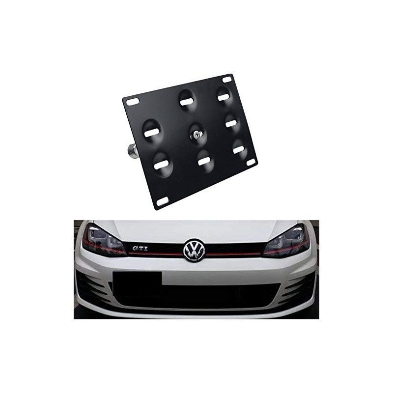 Dewhel Front Bumper Tow Hook License Plate Mount Bracket Holder