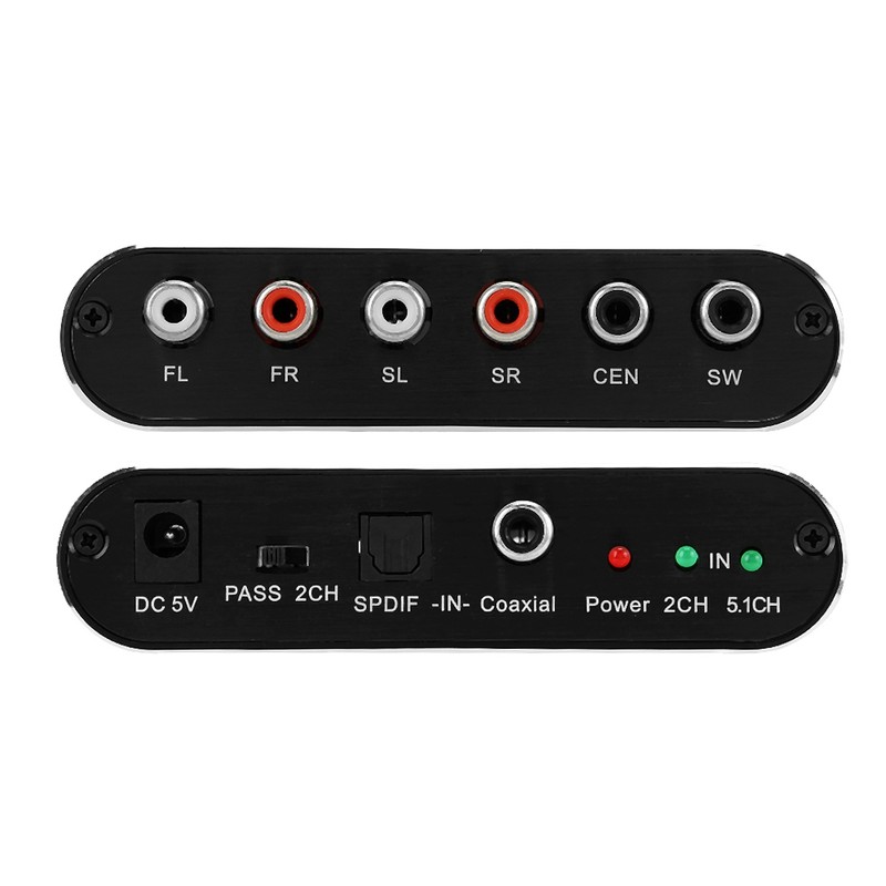 5.1 CH RCA Digital Fiber optic Coaxial to Analog Audio