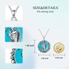 BETHZA Saint Michael Necklace for Women Sterling Silver Natural Turquoise