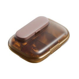 Travel Pill Organizer Box, Portable Pill Case, Pill Box Dispenser, with 6 Compartments for Different Medicines