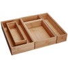 Lipper International 88005 Bamboo Wood Drawer Organizer Boxes, Assorted Sizes,