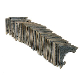 Namvo 50pcs Antique Style Corner Protectors 25mm Bronze Alloy Wooden Box Furniture Table Guards Desk Edge Decorative Triangle (Bronze)