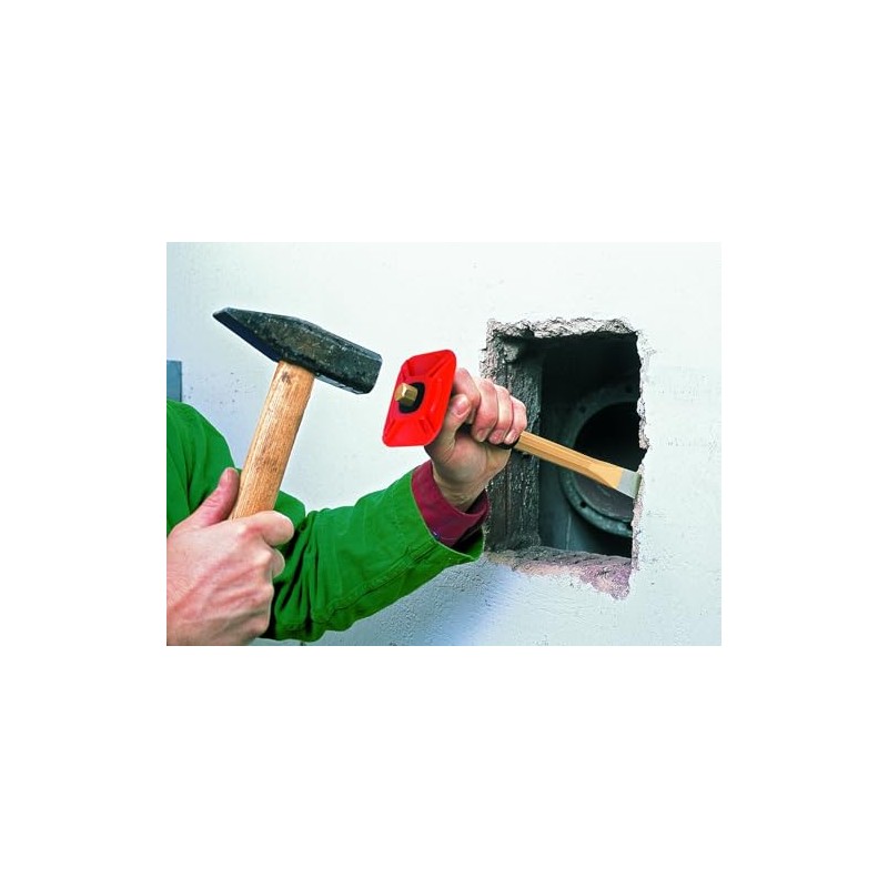Rennsteig 351 250 1 Octagonal Painted Mason's Chisel with Handguard,