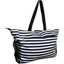 Waterproof Beach Bag for Women - Extra Large Beach Tote with Zipper & Pockets | Durable Sandproof Pool Bag for Swimming, Family Vacations Carry All Beach Essentials