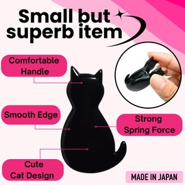 Sturdy & Cute Chip Clips – Cat Decor – Set of 6, Strong Grip for Paper Clips, Documents, Gift Bags – Durable and Resilient – Made in Japan