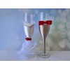 Abbie Home Bride and Groom Wedding Champagne Flute in Grey
