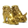 Feng Shui Lucky Figurine Komainu (Lion) Golden 3.1 inches (8