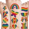 CHARLENT Glitter Rainbow Temporary Tattoos - 140 PCS Glitter Pride