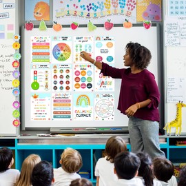 Eshwb 12 Calming Corner Posters (10x14), Emotion Chart for Kids Ages 4-8 Classroom Calm Down Corner Must Haves Mental Health Bulletin Board Set for Preschool Kindergarten Elementary School Decor