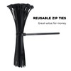 150PCS Black Releasable Cable Ties, 7.6x250mm Reusable Heavy Duty Nylon