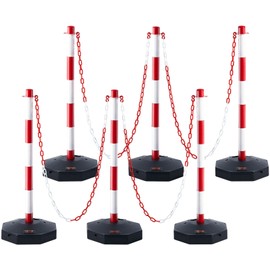 VEVOR VEVOR 6PCs Traffic Delineator Post Cones with Fillable Base 6.6 FT Chain