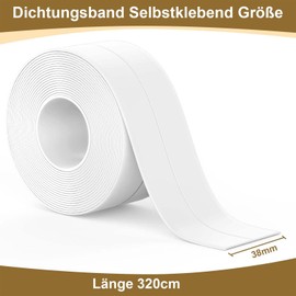 Tenacore Dichtungsband Selbstklebend, Dichtband Selbstklebend Wasserdicht, Dichtungsband Wasserdicht, für Küche,badezimmer, Toilette, Wandecke
