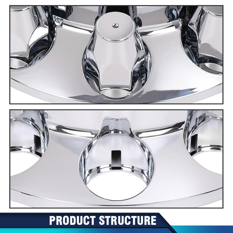 PIT66 Chrome Rear Wheel Axle Hub Cover Kit Semi ABS