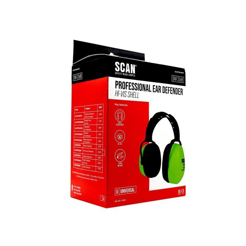 Scan SCAPPEEARDP Hi-Vis Class 5 Ear Defender (SNR33)
