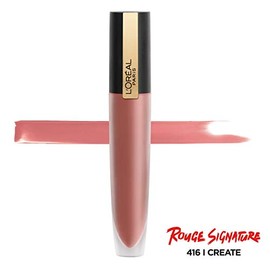 L'Oréal Paris Makeup Rouge Signature - Pinta labios de larga duración acabado mate, ultraligero, ultracómodo, color de pigmento alto, aplicador para f