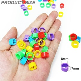Gmeily 200Pcs Coturnix Quail Leg Bands Baby Chick Leg Bands Multicolor Quail Bands for Legs Chicken Identification Leg Bands for Chicks - 5 Colors 8mm
