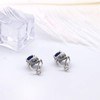YOQUCOL 7MM Dark Blue Cubic Zirconia Crystal Clip On Square
