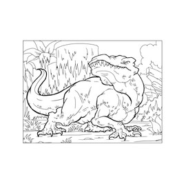 Design Originals Jurassic King Dinosaur Coloring Poster for Kids - 18 x 24 inch, Made in USA on Heavy Stock Paper and Mailed in a Tube for No Fold Lines
