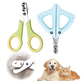 GUSXPPD Pack of 2 Cat Nail Clippers with 2 mm and 3 mm Hole Nail Clippers for Cats Dogs Claw Cutter Double Round Hole Design for Cats Puppies Rabbits