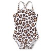 Infant Baby Girls One Piece Swimsuit Leopard Bathing Suit Adjustable