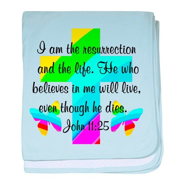 CafePress John 11:25 Baby Blanket, Super Soft Newborn Swaddle