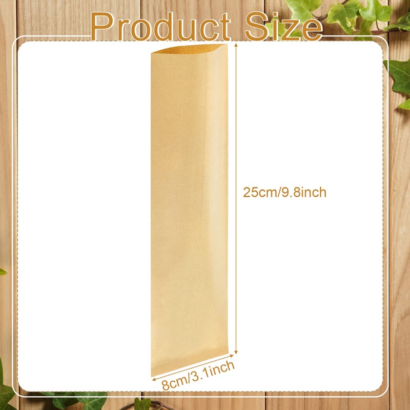 200 Pcs Kraft Paper Bags Kraft Churro Bags Grease Silverware