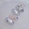 Silver bling handmade nail tips |Silver Magnet Full Parts Nail