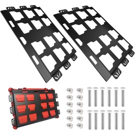 ZSFRSFY Black Packout Mounting Plate for Heavy-Duty Milwaukee Packout Wall Mount with 6 Screws & Nuts for Garage, Workshop & Truck Compatible with Milwaukee Packout Accessories & Organizers(2 Pack