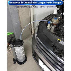 ATPEAM Oil Changer Vacuum Fluid Extractor | Manual Engine Oil Extractor Oil Changer Vacuum Fluid Extractor Pump Tank Remover (9L)