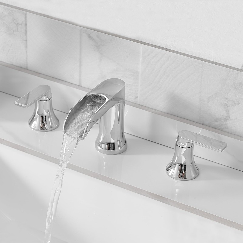 HOIGY Chrome Deck Mount Tub Faucet 3 Hole, Brass Widespread