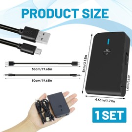 Bluetooth 5.3 Receiver for Speaker,Wireless Audio Adapter with 3.5mm Jack,Dual Connection for 2 Devices,20 Hours Playtime,Easy Control for Home and Car Stereo,Bluetooth Aux Adapter for Music Streaming