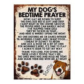 MY DOG'S BEDTIME PRAYER RETRO STYLE METAL TIN SIGN/PLAQUE DOG BREEDS (Staffie)