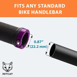 JETCAT Bike Grips, Bike Handlebar Grips, Mountain Bike Grips Handlebar, MTB Grips, Bicycle Grips BMX Grips, Bicycle Handlebar Grips Handles for Adults. Ebike, MTB, Scooter, Lock on, Black/Purple