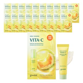 Goodal Green Tangerine Vita C Blemish Care Serum Mask Alpha + Green Tangerine Cream 10ml Gift, 1 Sheet Pack, 20 Pieces / 구달 청귤 비타C 잡티케어 세럼마스크 알파+청귤 크림 10ml 증정, 1매입, 20개