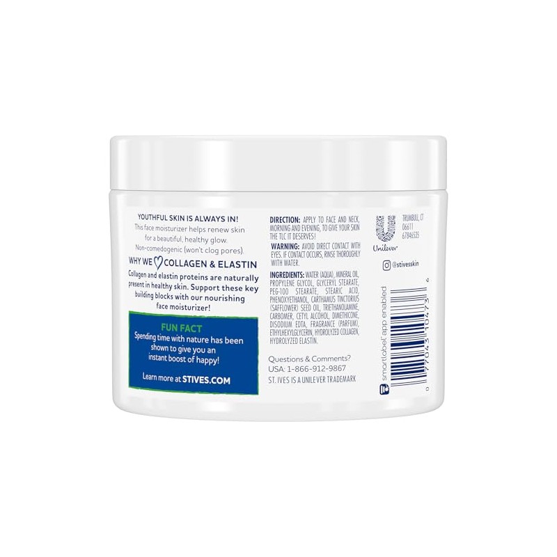 St. Ives Collagen and Elastin Facial Moisturizer For Renewing (Paraben