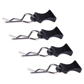 Acekeeps 4-Pack Aluminum RC Body Clips Pins with Aluminum Pull Tabs Upgrades for 1/10 Traxxas Arrma Losi Tamiya Axial RC Car (Black)