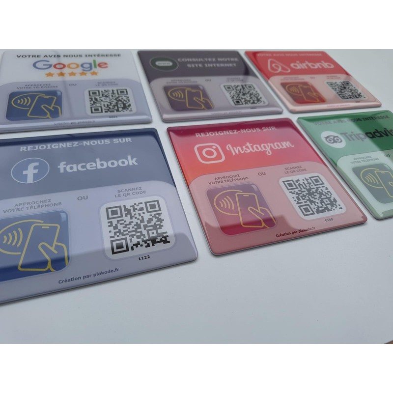 NFC and QR Code Sign 12 x 12 cm -