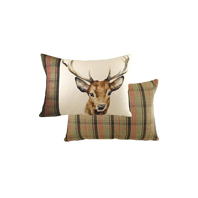 Evans Lichfield Hunter Stag Cushion Cover, Multi-Colour, 60 x 40