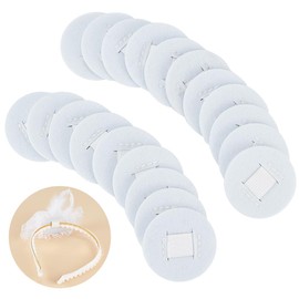 BENECREAT 20pcs 2 inch Hair Band Pad, Gray-White Headband Decoration Accessories, Felt Hair Band Decor Base for Making Tea Party Headbands, Decorations Handmade DIY, 2mm Thick