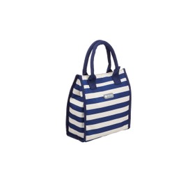 KitchenCraft We Love Summer Nautical-Striped Tote Cool Bag, Fabric, Navy Blue/White, 4 Litre