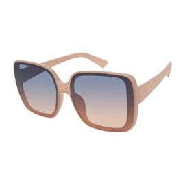 TAHARI Women's Square-Retro Oversized Sunglasses, Nude, 64 mm