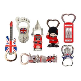 Great Mix of Famous London Icons Fridge Magnet Bottle Openers - Set of 7