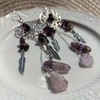 Zeylus Handmade Dreamcatcher Feather Artificial Amethyst Dangle Earrings