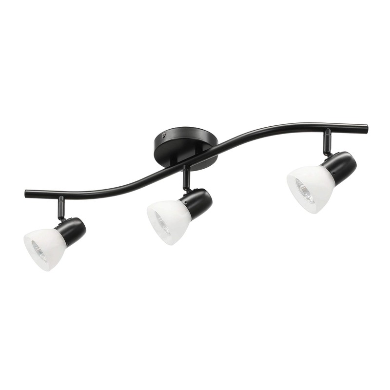 XiNBEi Lighting Track Lighting, 3 Light Modern Black Curved Kitchen