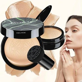 Air Cushion CC Cream Mushroom Head Foundation, Moisturizing BB Cream Makeup Long Lasting Matte Concealer - Color: Brunet Brown