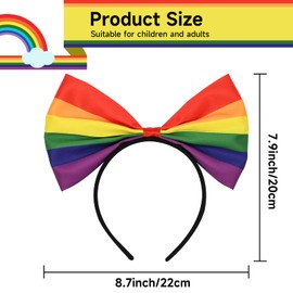 Rainbow Headband Bowknot Pride Head Bopper for Women, Pride Rainbow Hair Accessories