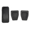 3pcs Clutch Brake Accelerator Pedal Pad Kit Rubber Black Flexible