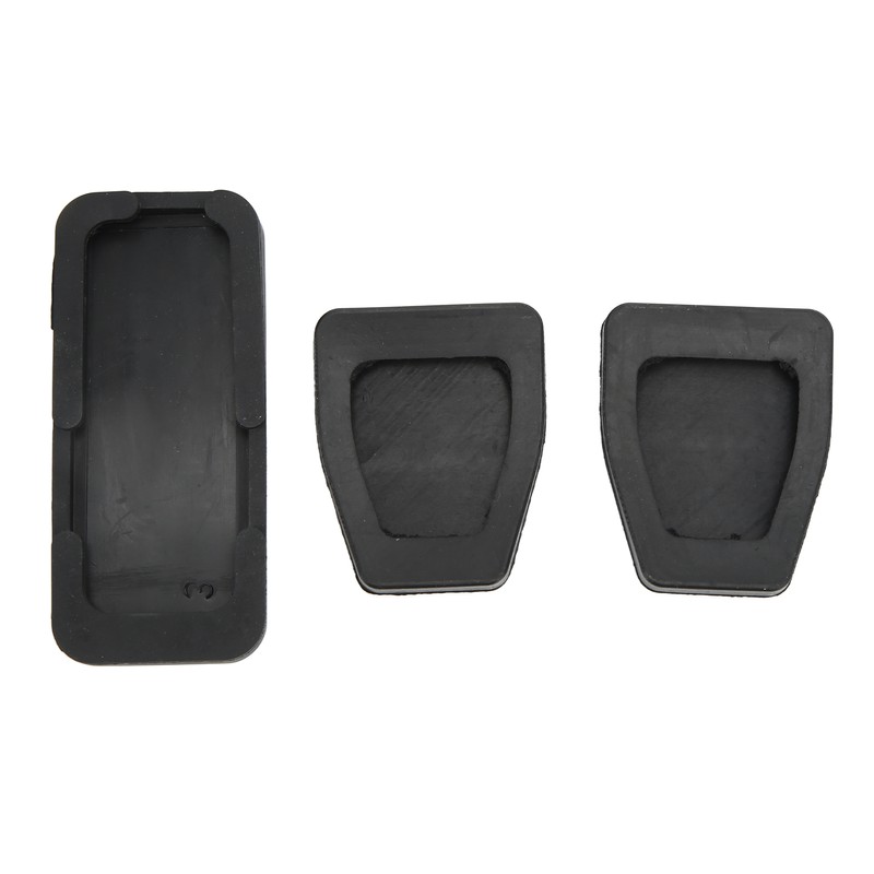3pcs Clutch Brake Accelerator Pedal Pad Kit Rubber Black Flexible